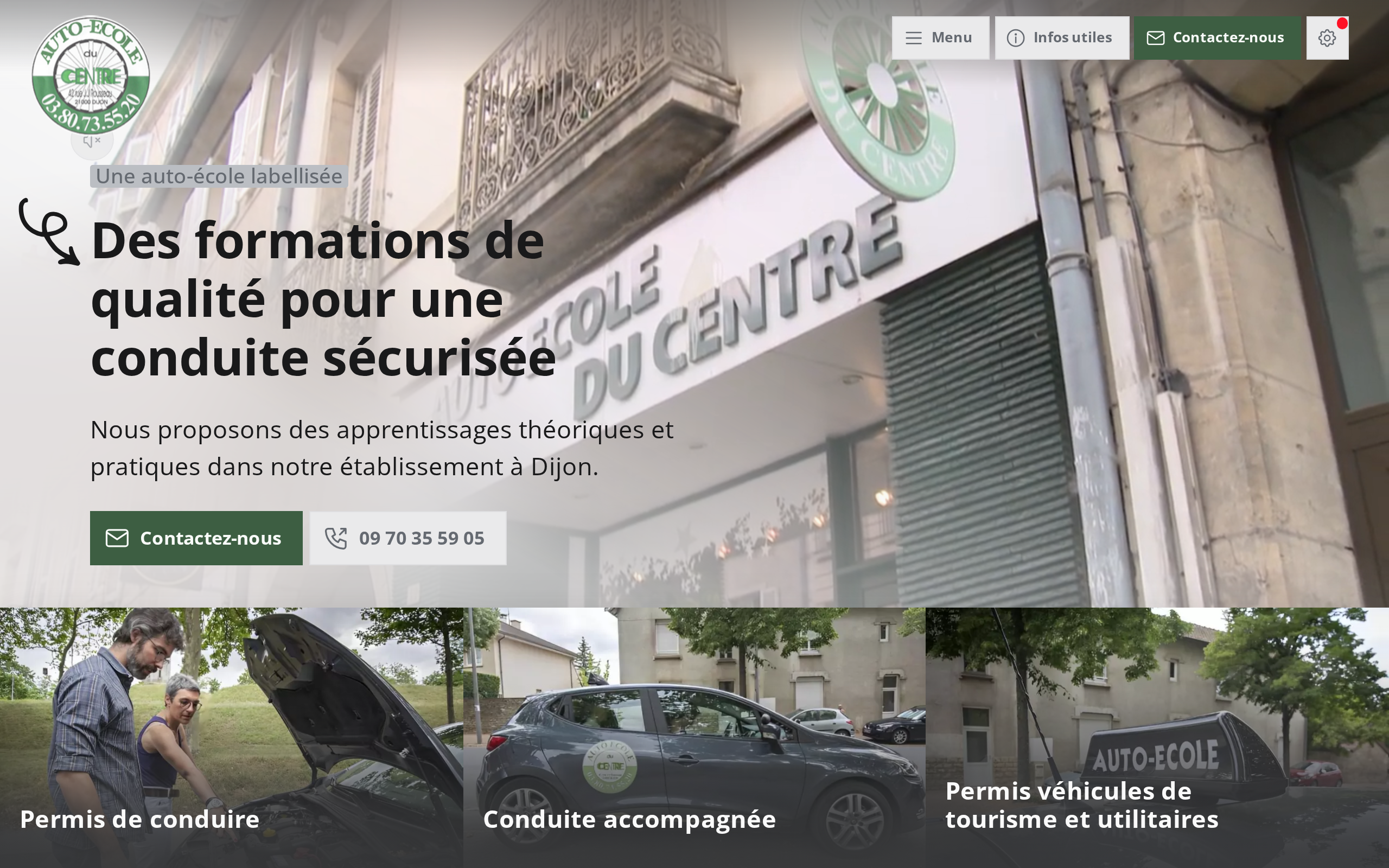 Aperçu du site SARL AUTO ECOLE DU CENTRE