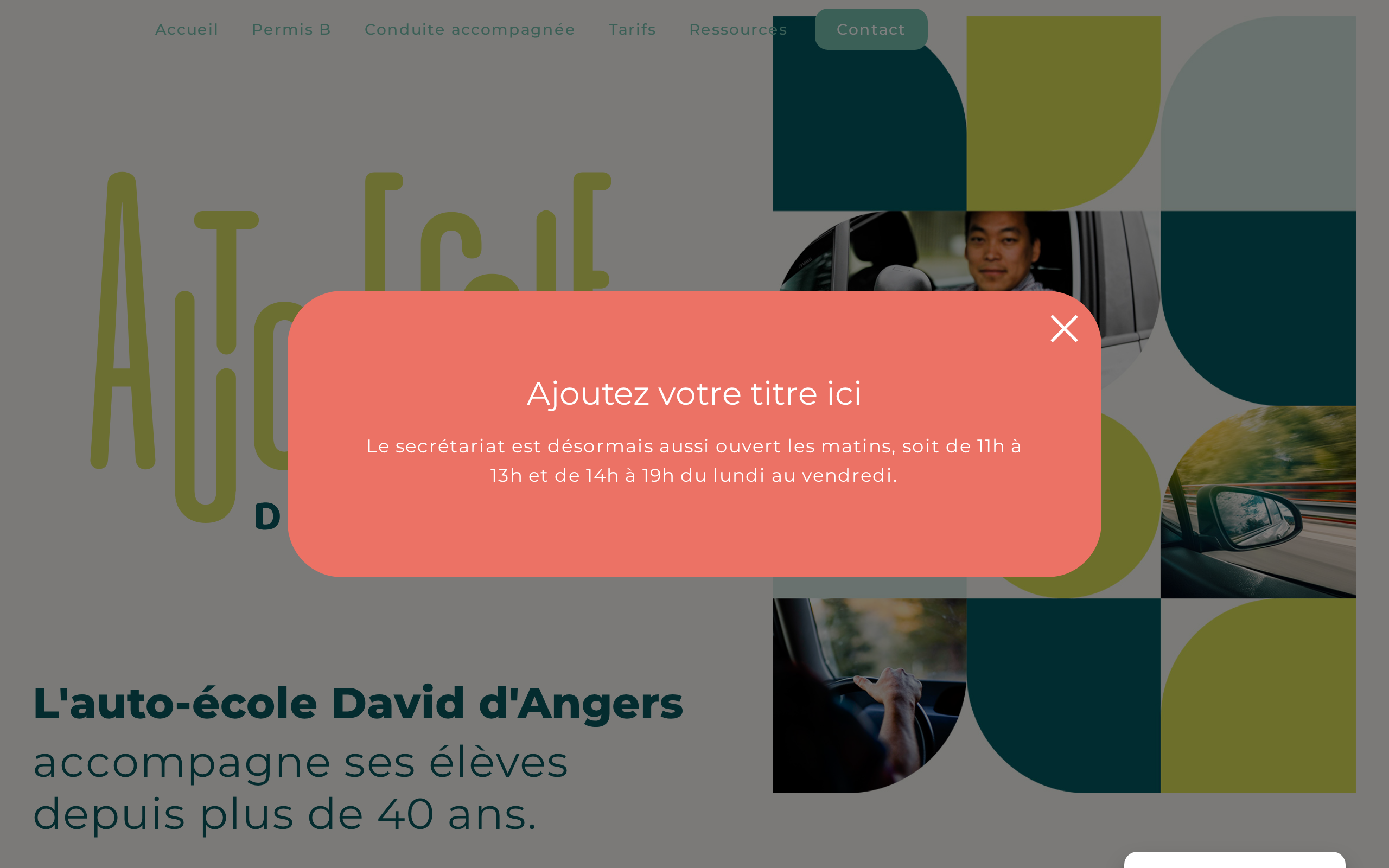 Aperçu du site Auto Ecole David d'Angers