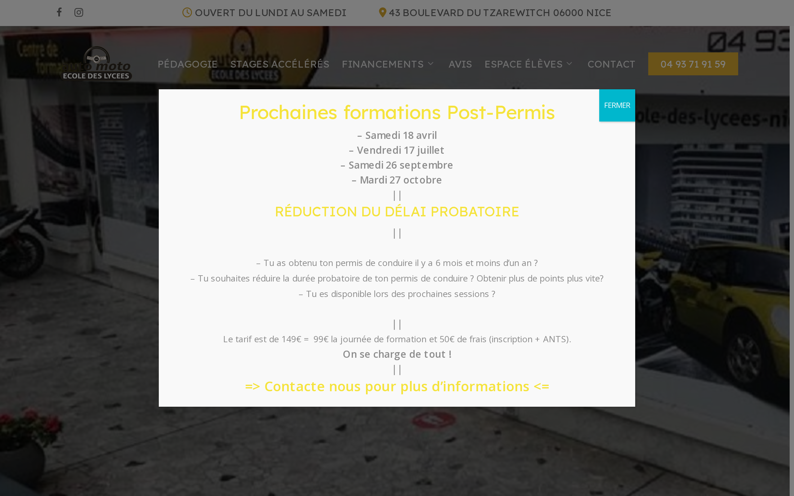 Aperçu du site Auto-moto-école des Lycées