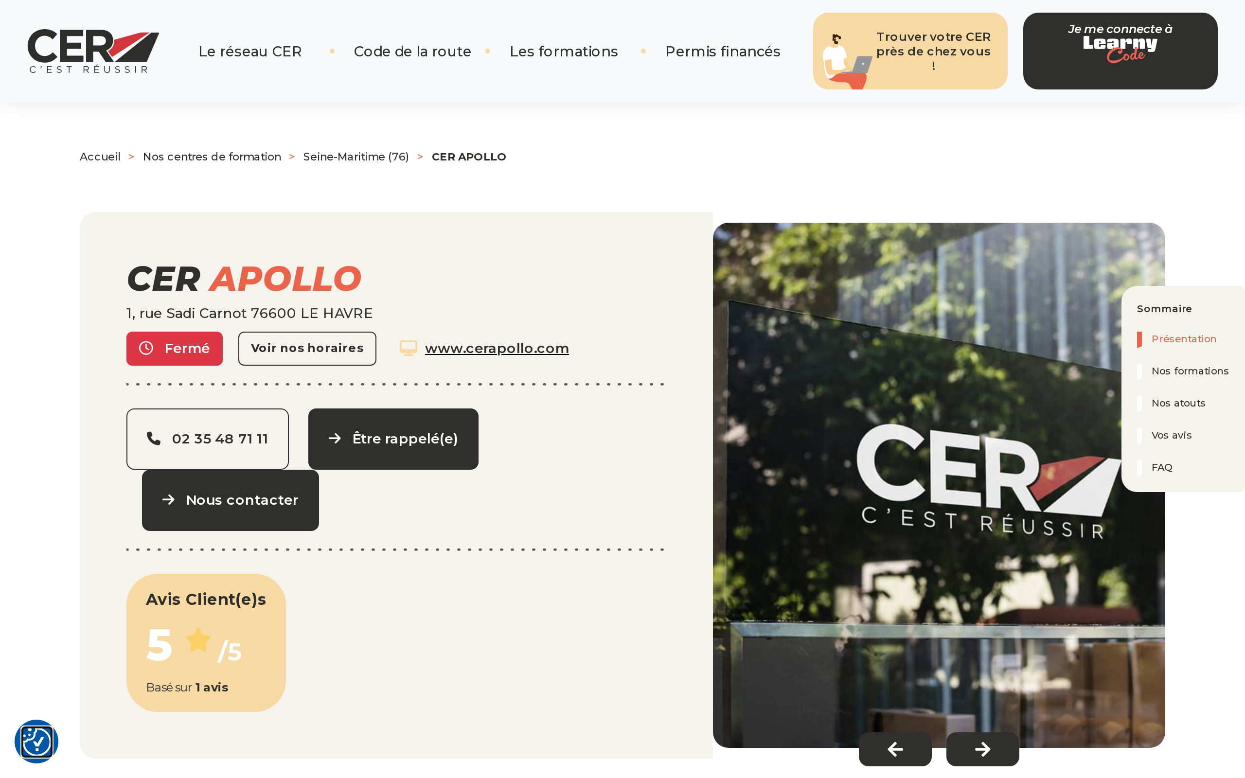 Aperçu du site CER Apollo