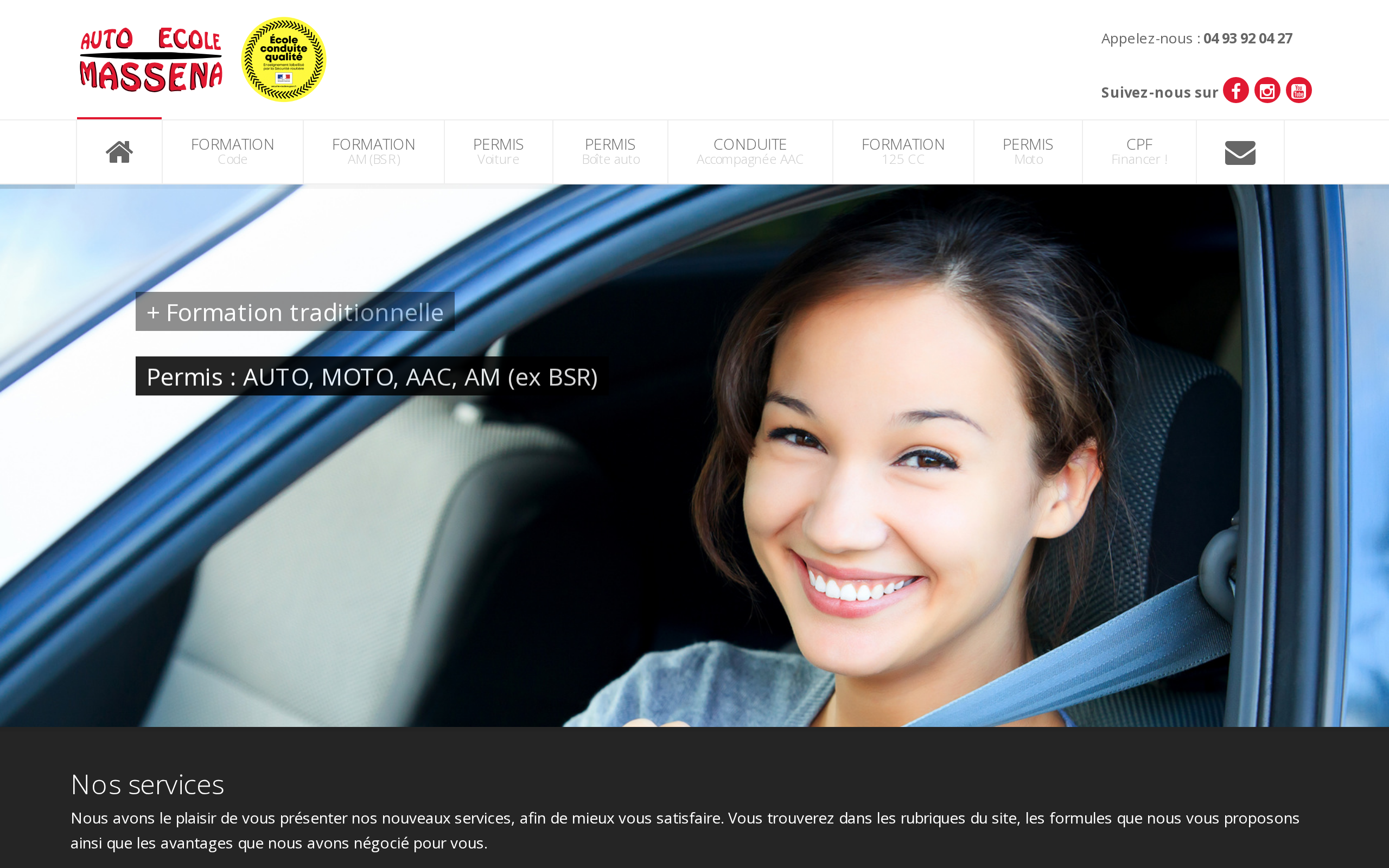Aperçu du site Auto Ecole Massena