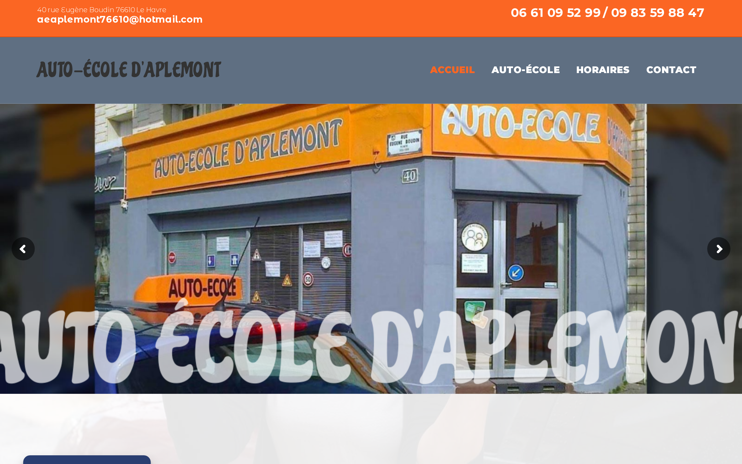 Aperçu du site Auto-école d'Aplemont