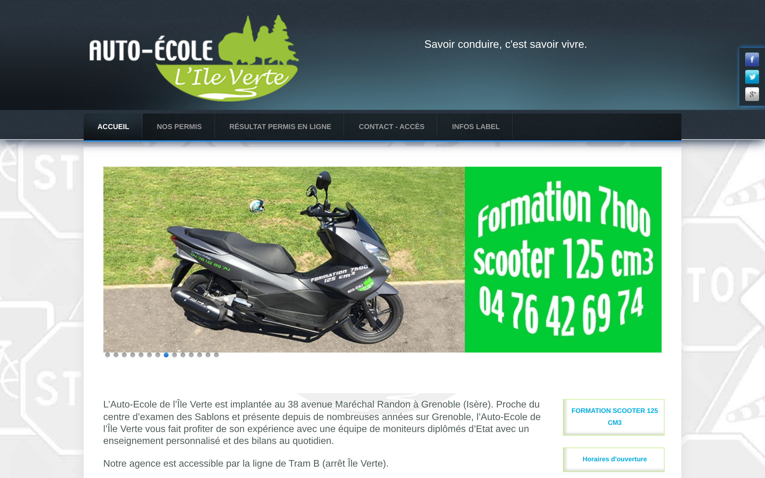 Aperçu du site Auto-Ecole de l'Île Verte