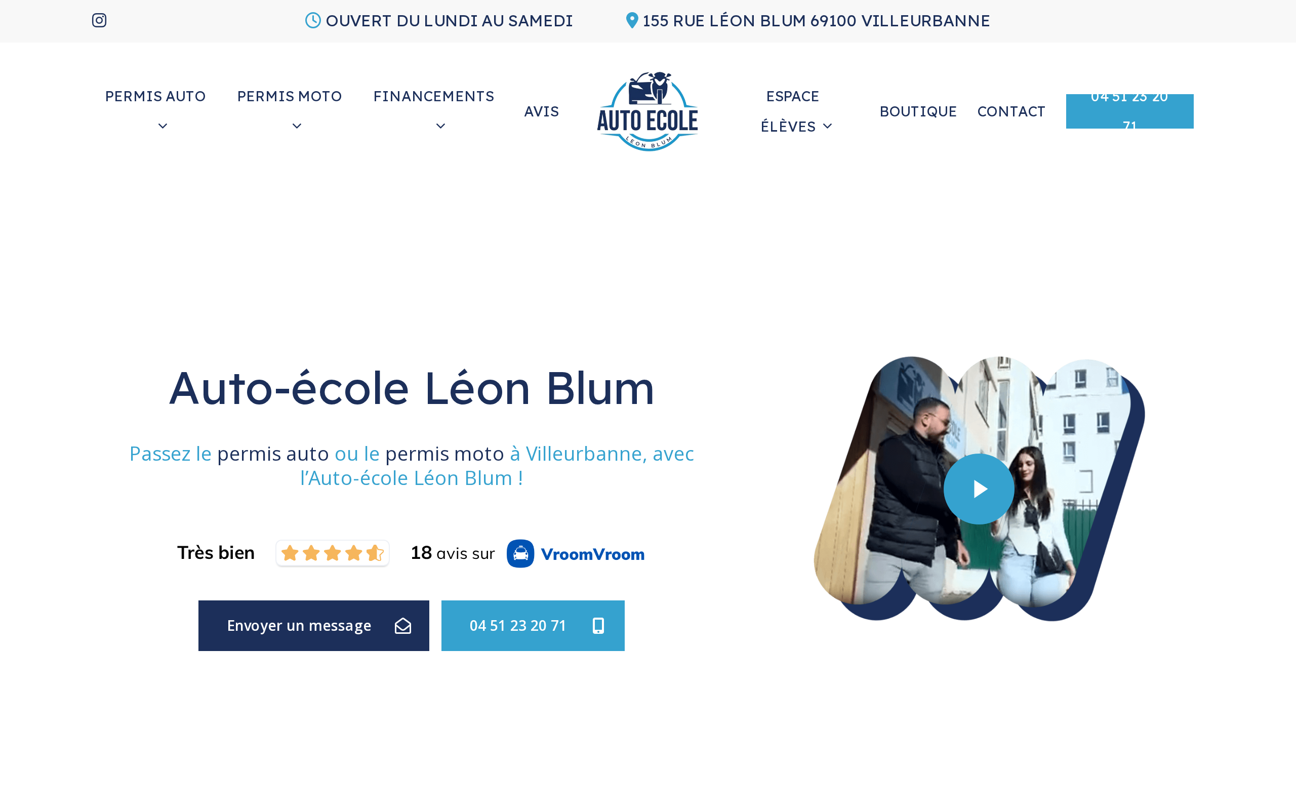 Aperçu du site Auto-école Léon Blum