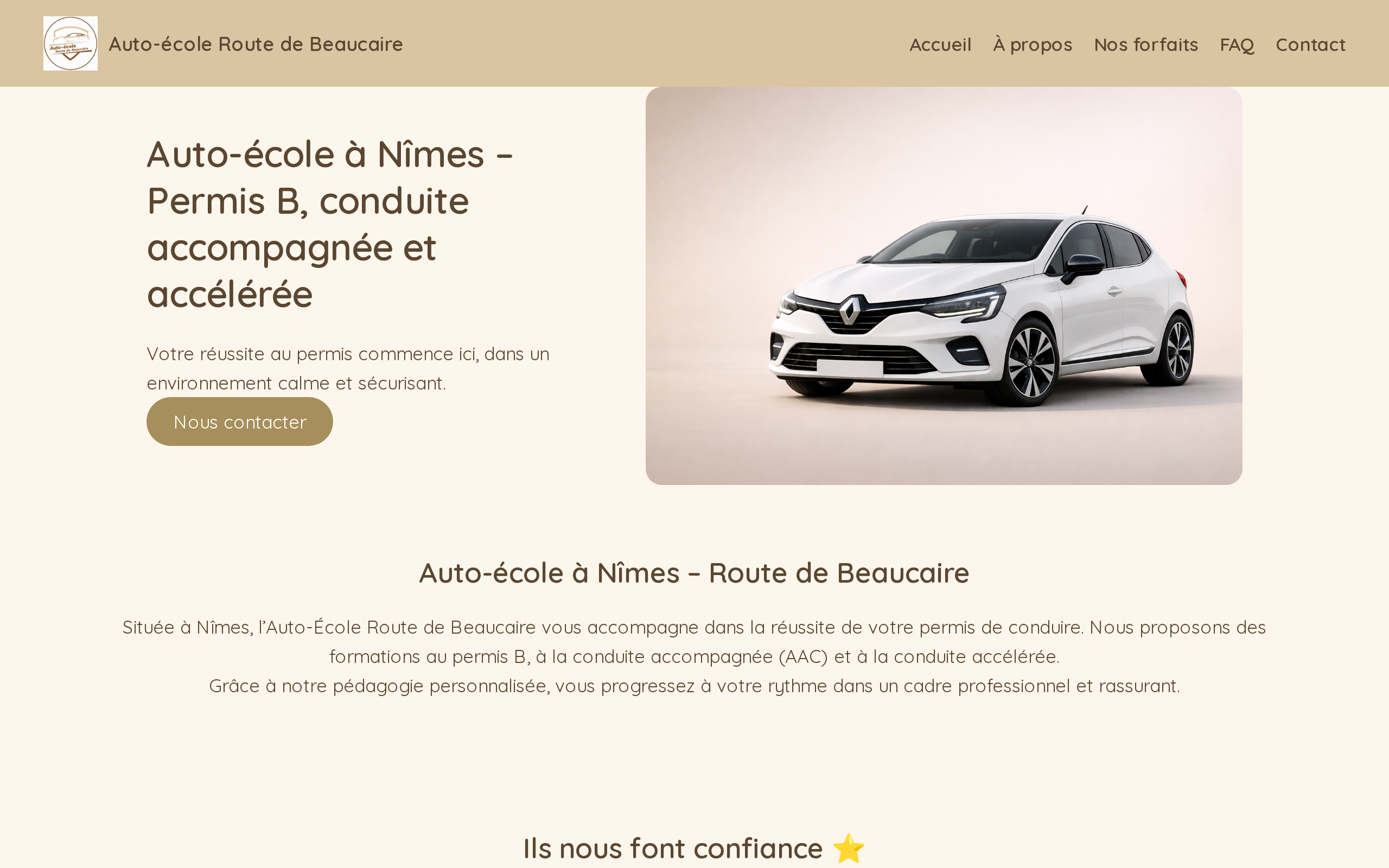 Aperçu du site Auto-École Route de Beaucaire