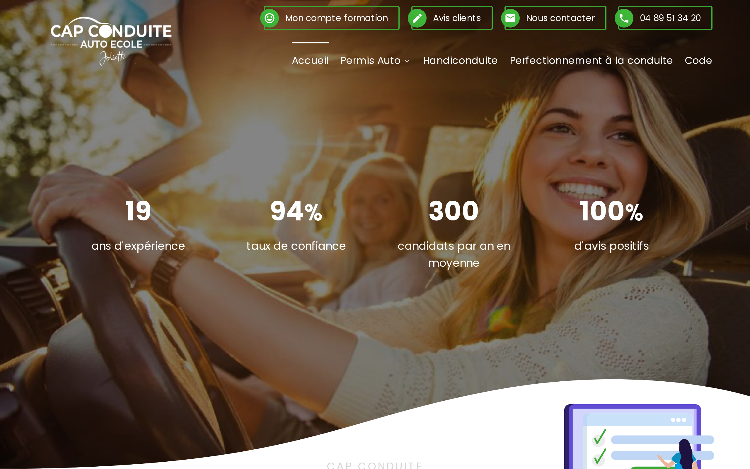Aperçu du site CAP CONDUITE