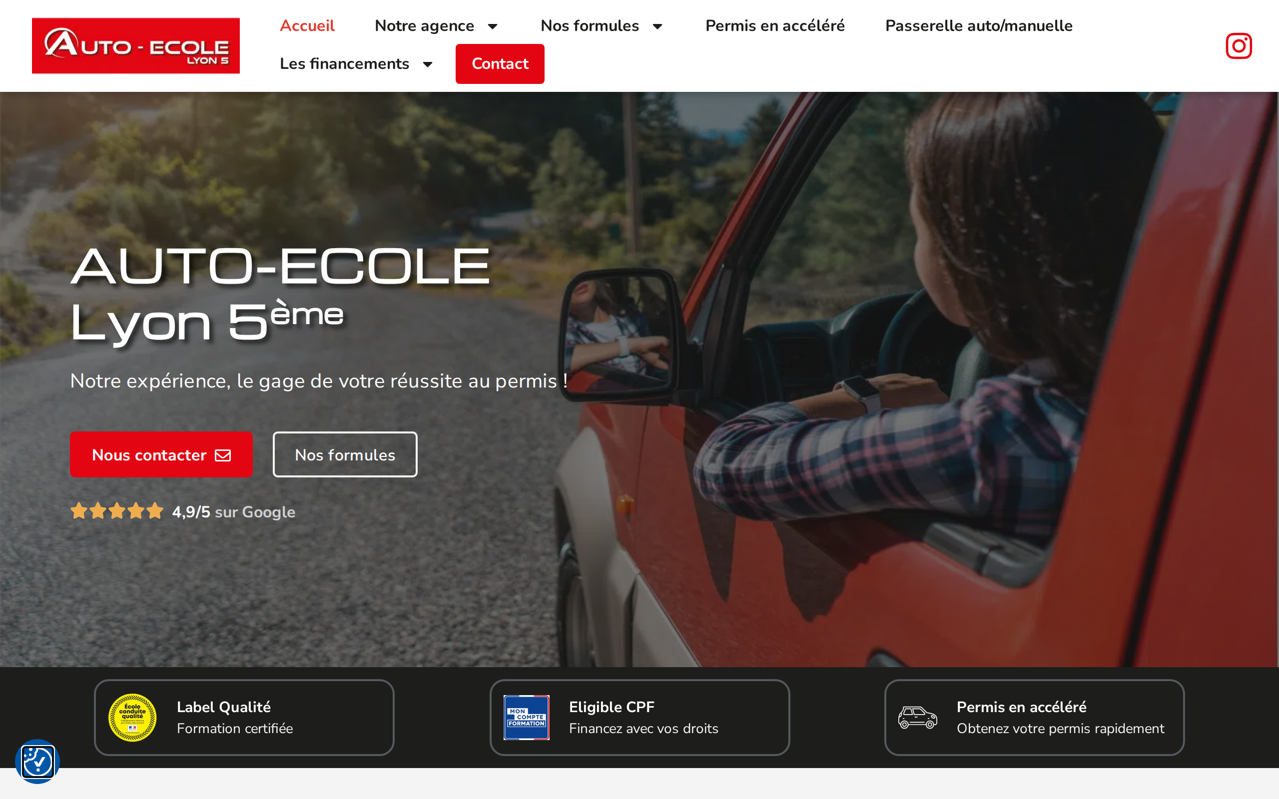 Aperçu du site Auto-École Lyon 5