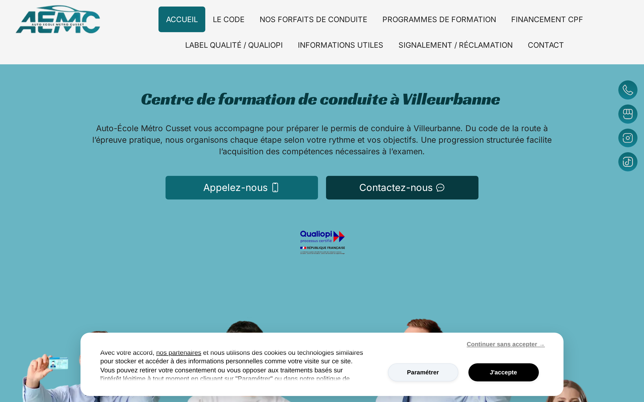 Aperçu du site AUTO ECOLE METRO CUSSET