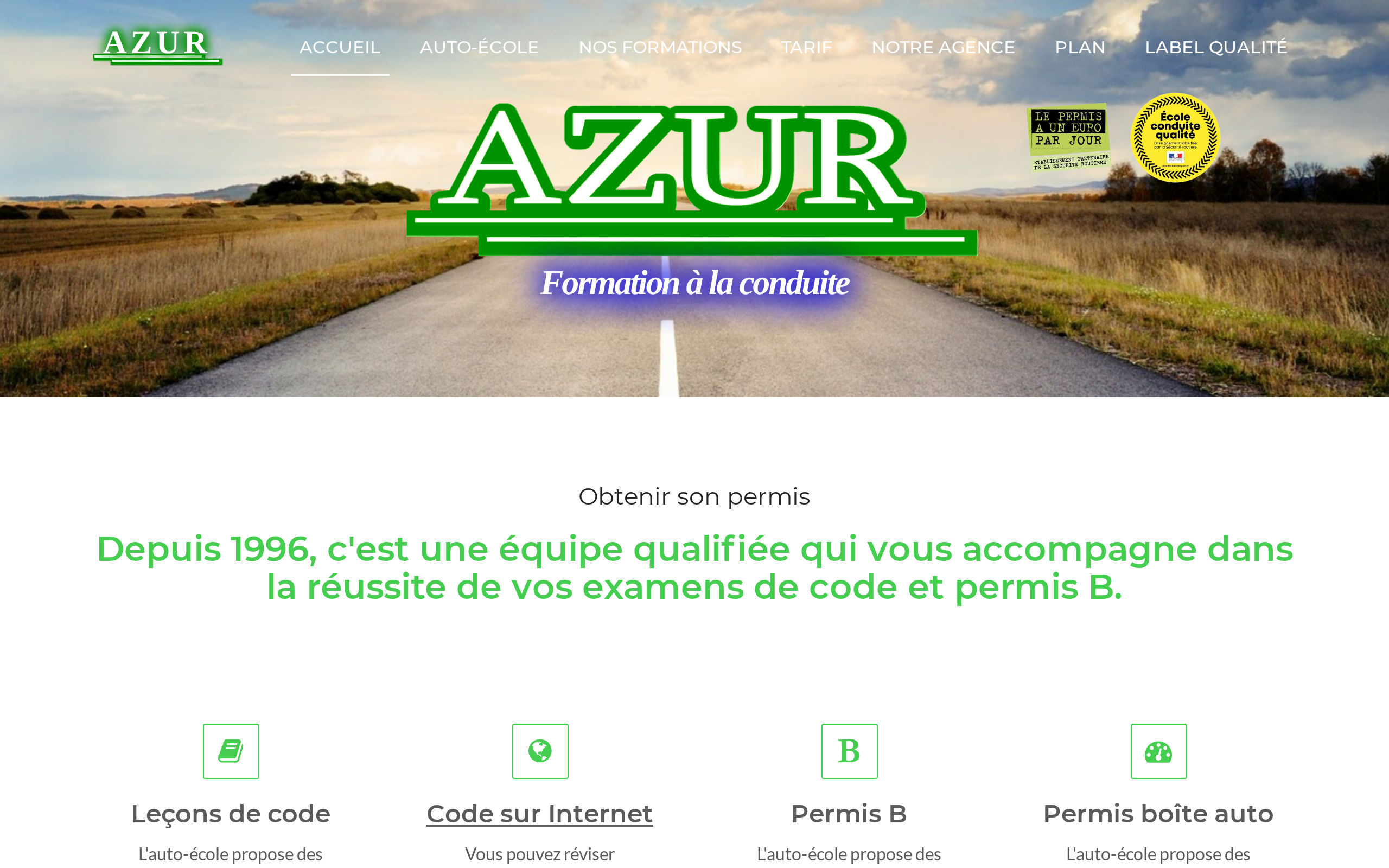 Aperçu du site AZUR AUTO-ECOLE