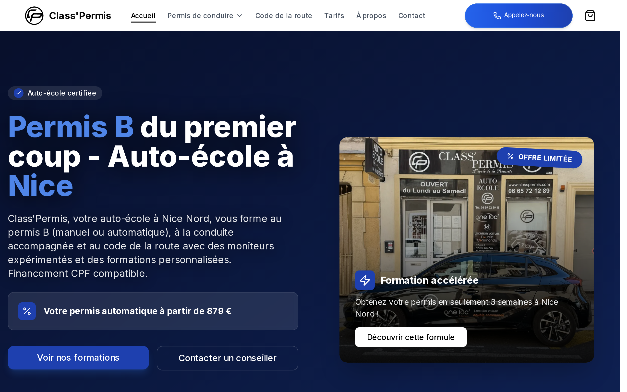 Aperçu du site Class'Permis