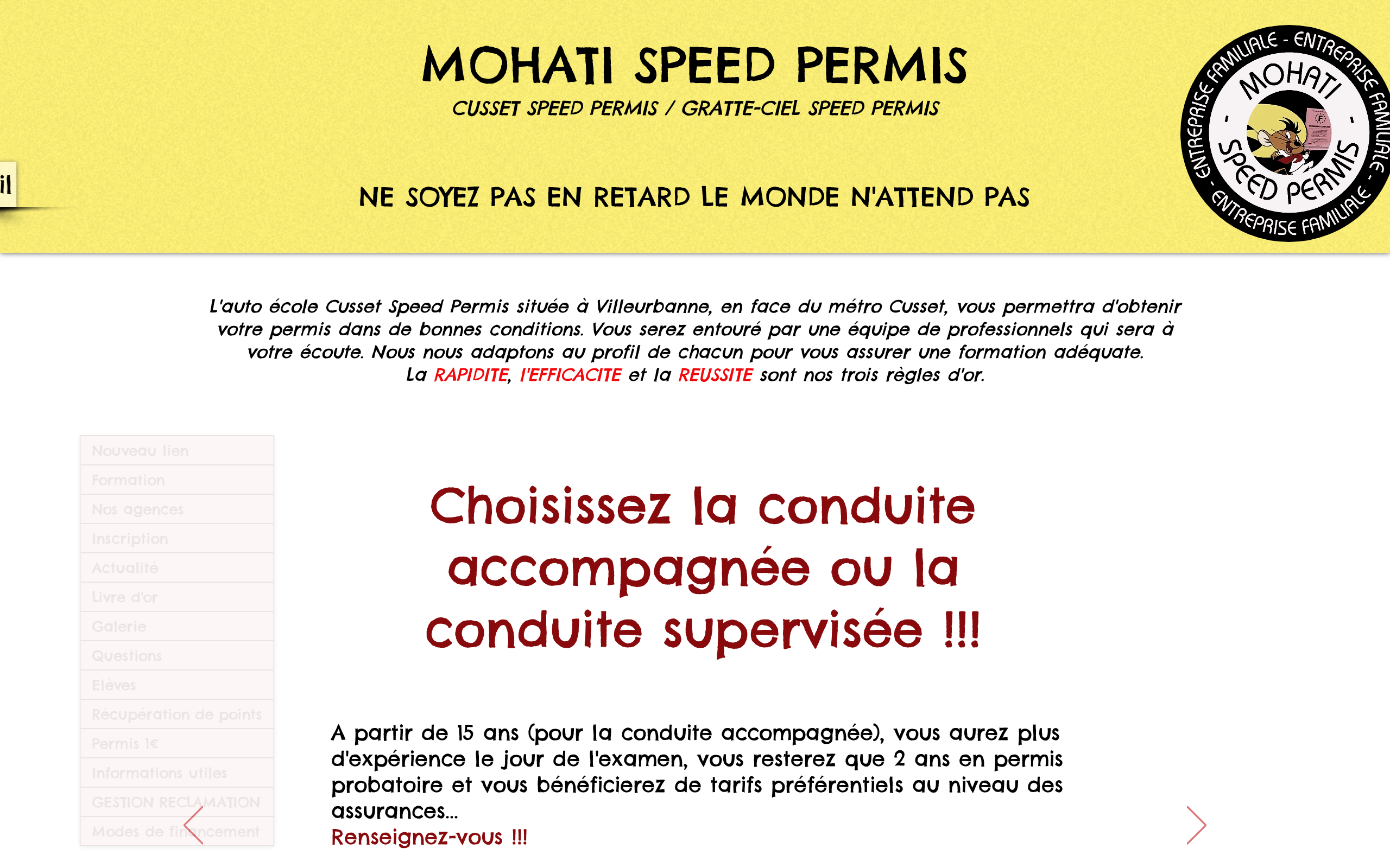 Aperçu du site Cusset Speed Permis