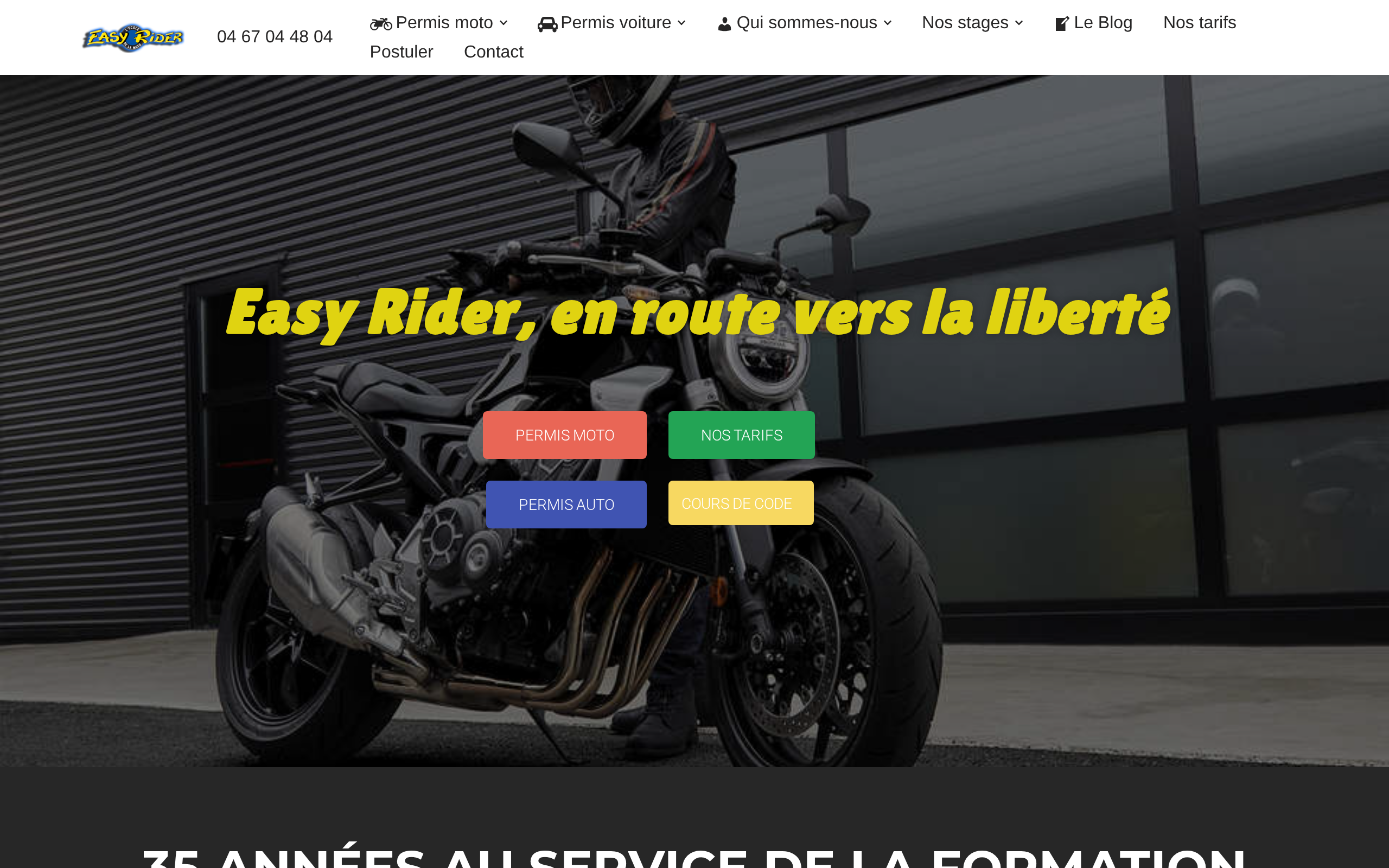 Aperçu du site Easy Rider
