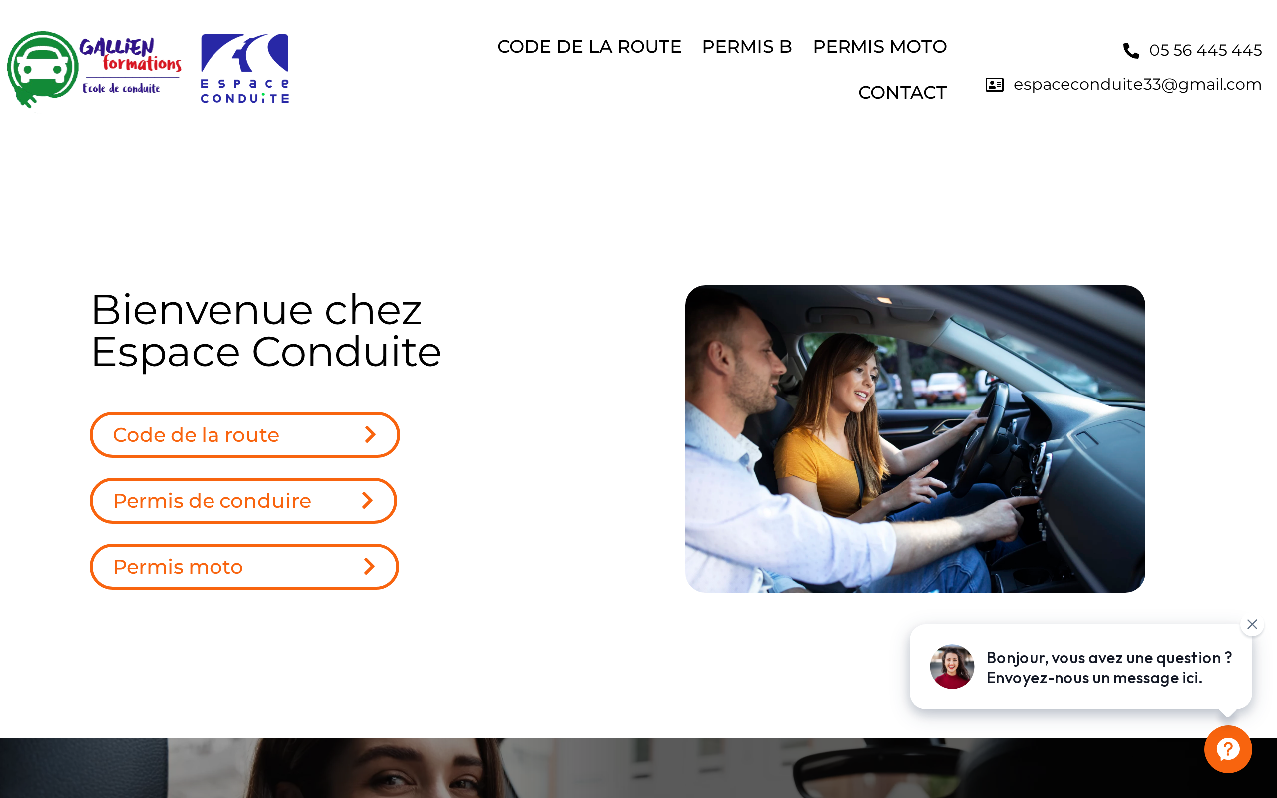 Aperçu du site Espace Conduite 33