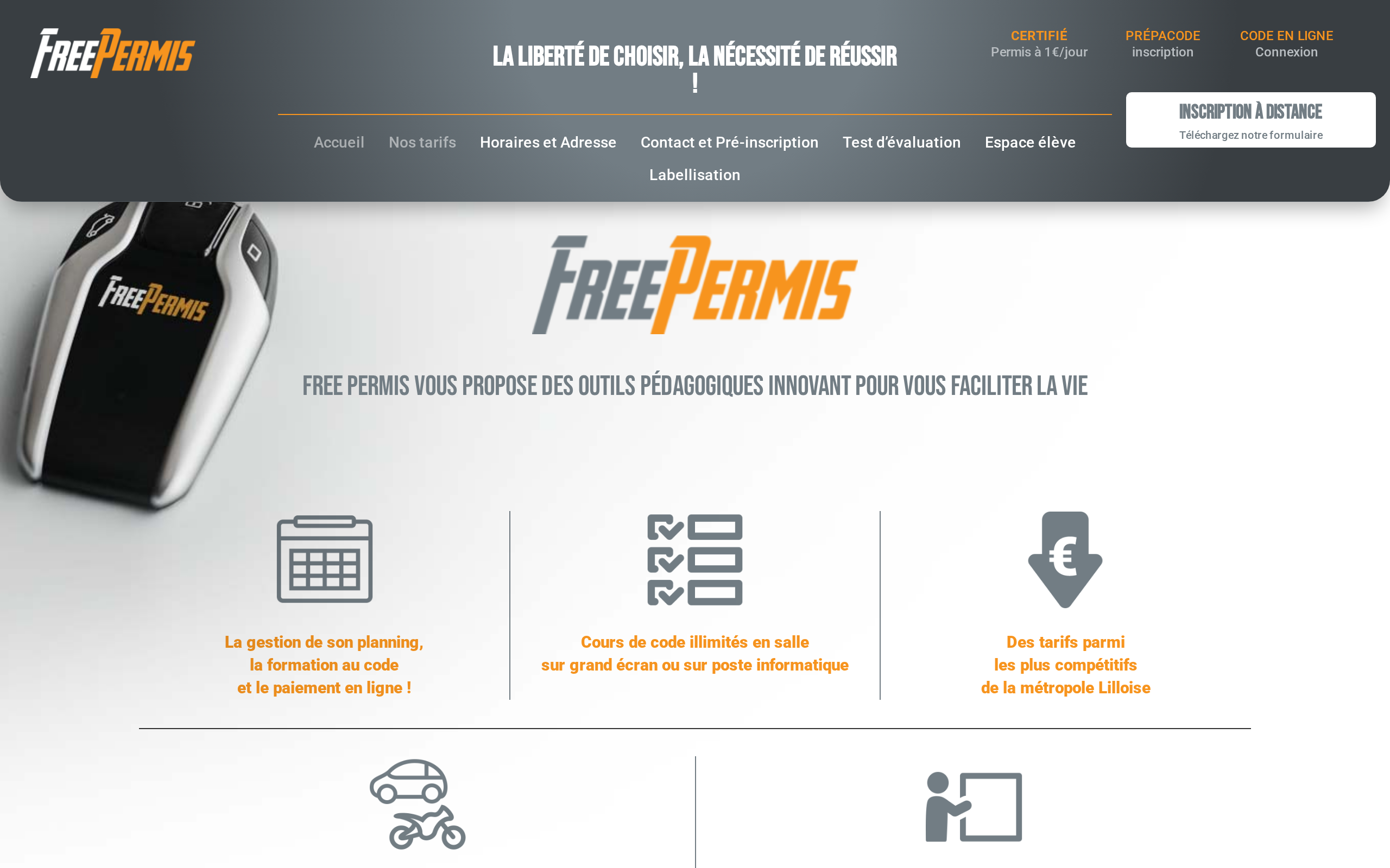 Aperçu du site Free Permis