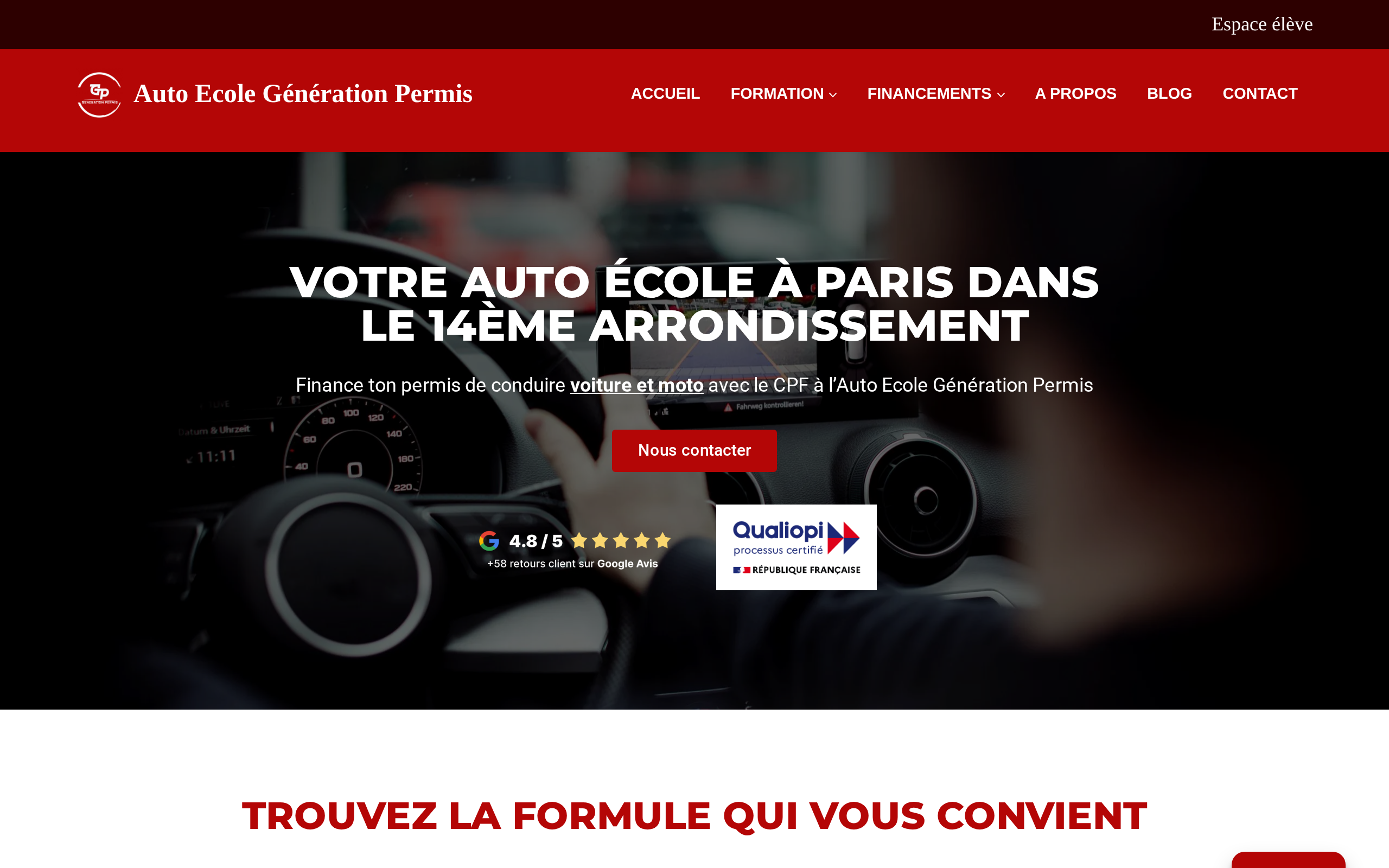 Aperçu du site Génération Permis