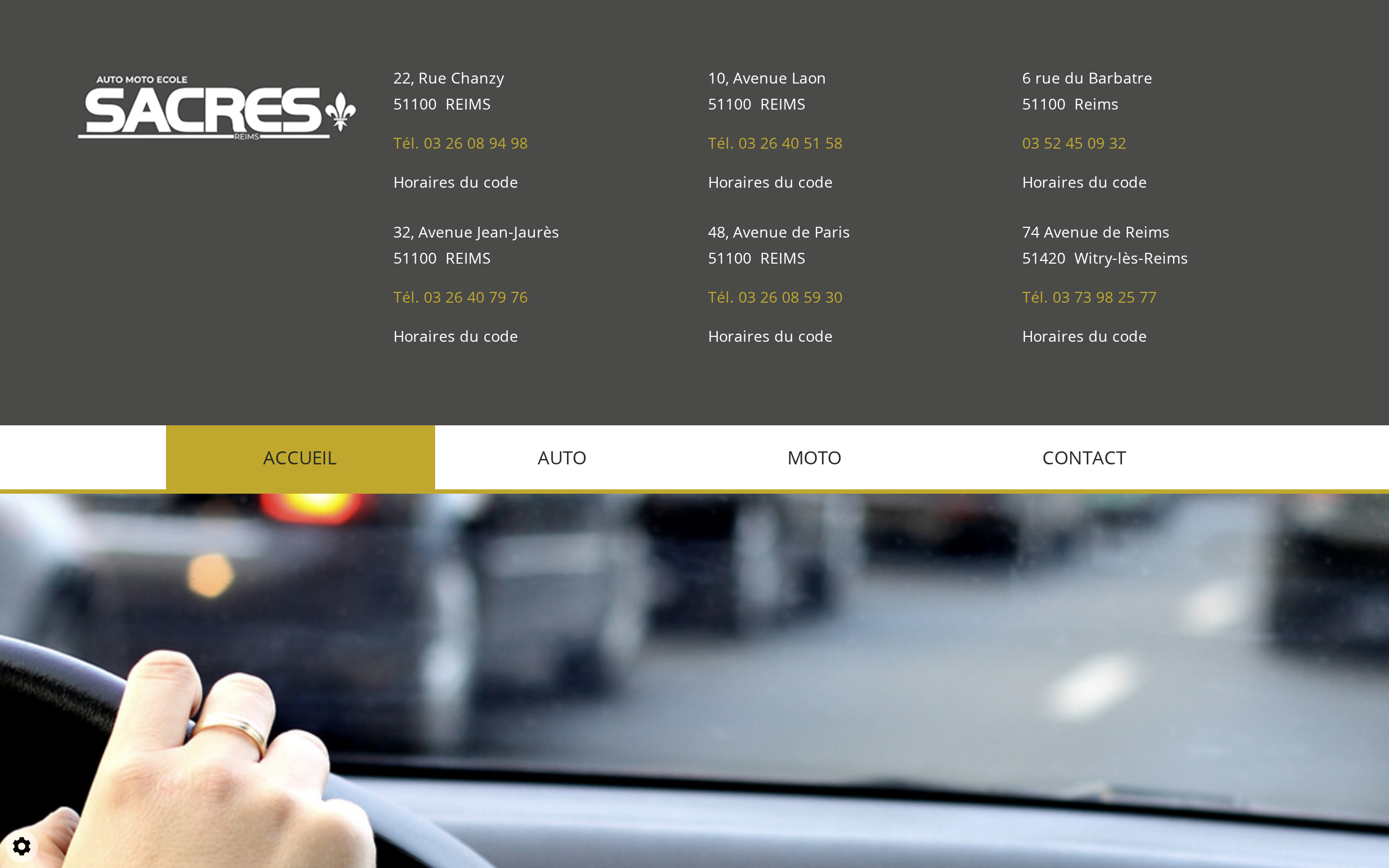 Aperçu du site Auto-Ecole des Sacres