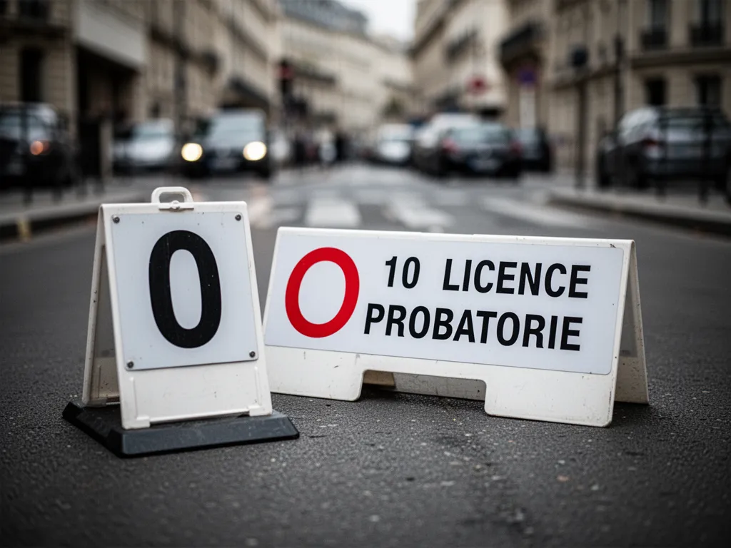 Permis de conduire français posé sur une lettre recommandée, avec une clé de voiture à côté