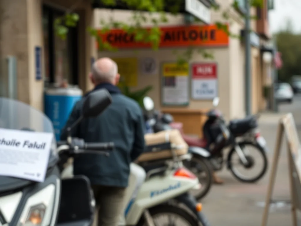 Homme regardant une lettre de résiliation d'assurance auto à côté d'un formulaire de demande de nouveau permis