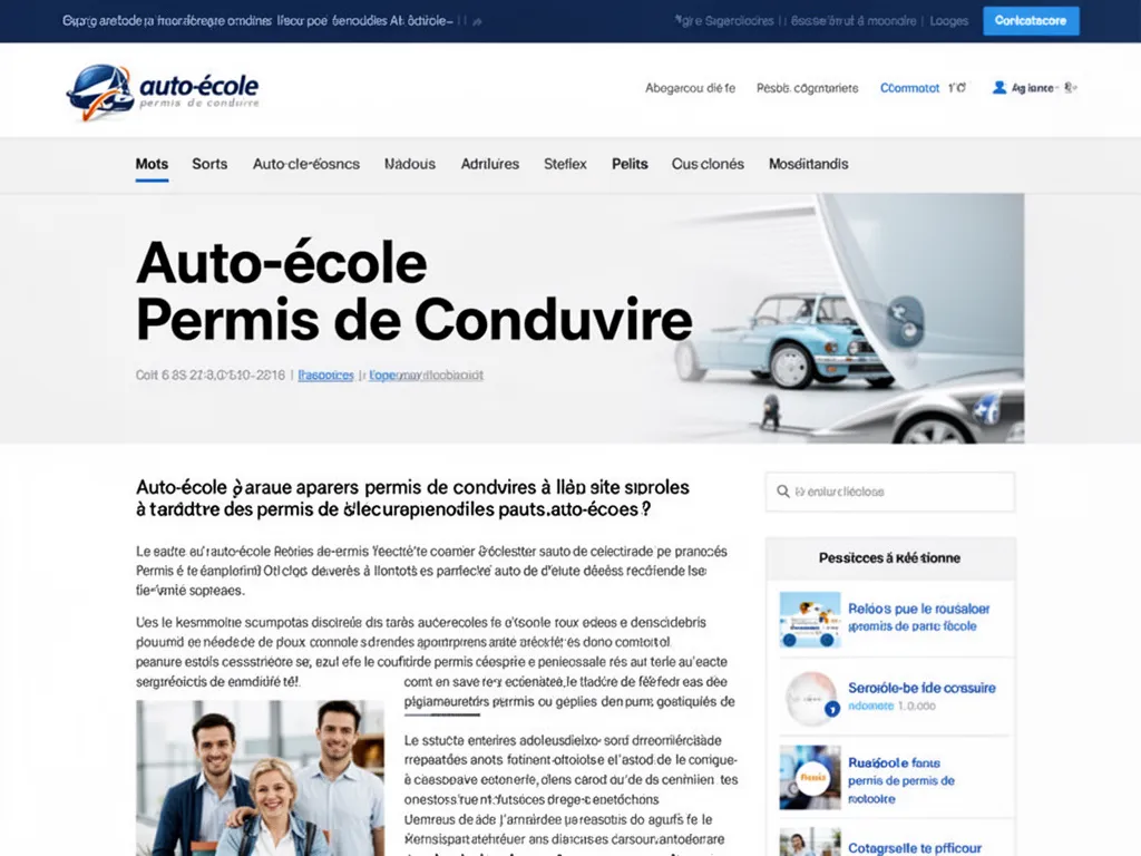 Une auto-école avec des voitures d'apprentissage garées devant, moniteur et élève discutant face à la route