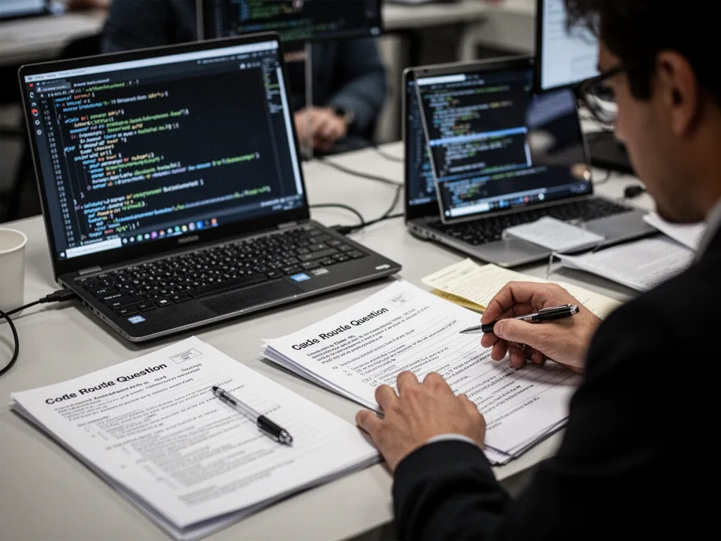 Un candidat au permis face à un écran qui affiche une question type du code de la route
