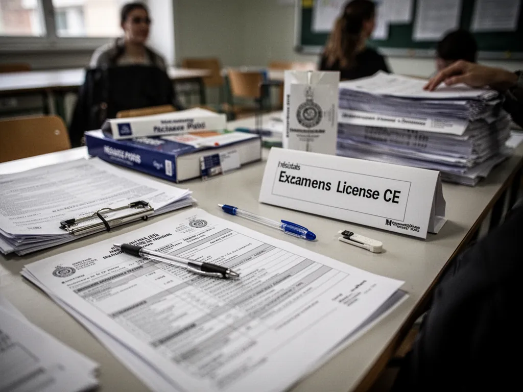 Écran de téléphone affichant une page de résultats d'examen du permis de conduire