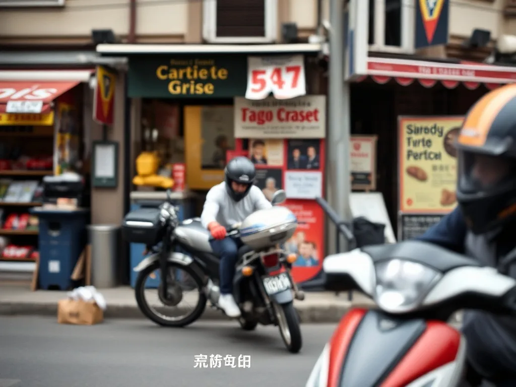 Vue d'un centre auto Speedy avec une borne carte grise et un technicien en train d'accompagner un client pour sa démarche d'immatriculation.