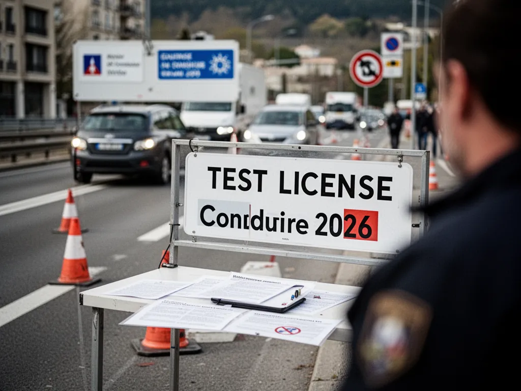 Candidat au permis assis devant un ordinateur, en train de répondre à un test du code de la route
