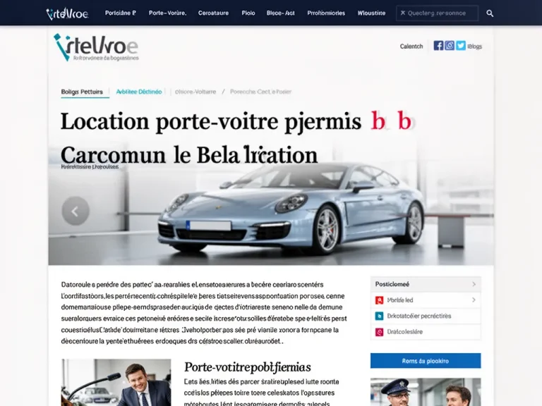 Remorque porte-voiture métallique chargée d'une voiture compacte sur une aire de service
